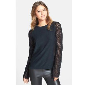 Tildon Open Back Mixed Knit Sweater Black - Small